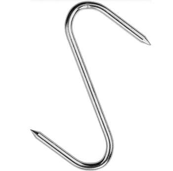 profession wholesale Chins manufacture chrome kitchen hanging S shape hooks sharp butchers meat hooks