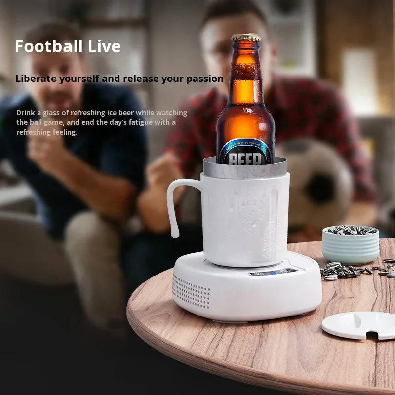 ハンドル付き急速冷却カップクーラー・ヒーター スマート2-in-1飲料冷却加温セット タッチコントロール付き コーヒー・お茶・ビール用 6