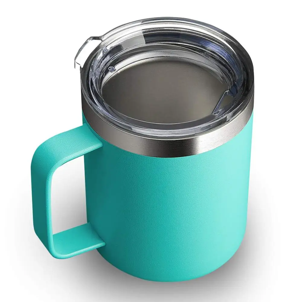 12 oz 14 oz de acero inoxidable aislado vacío logotipo personalizado termo taza  café viaje taza con mango y tapa