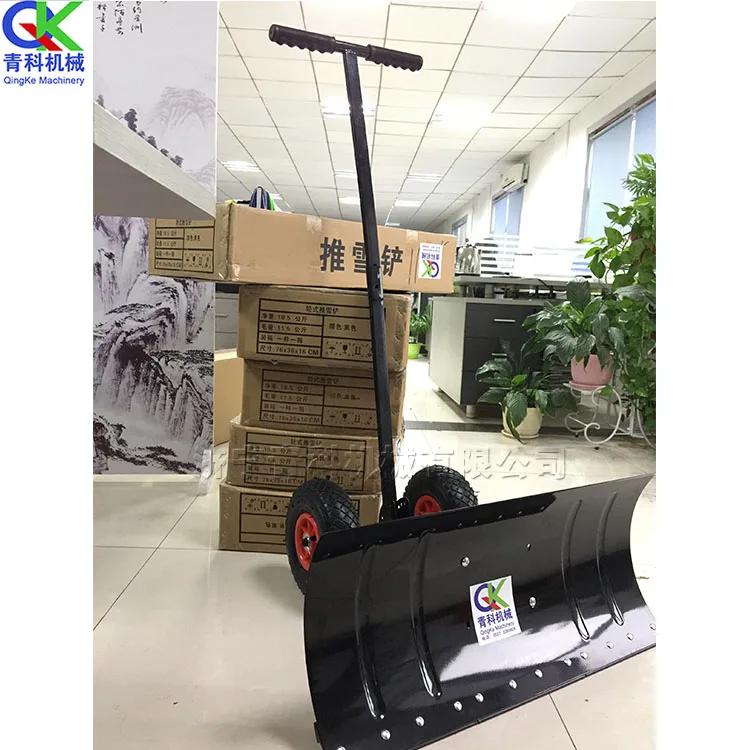 Manual OEM Tool Car Telescopic Steel Handle Snow Shovels Plough 2 Wheel Snow Shovels