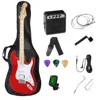 Chitarra elettrica rossa (SSH) con set di amplificatori da 5 W