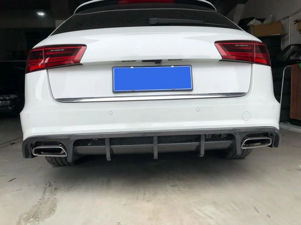 Carbon Fiber S6 Rear Bumper Diffuser Lip For Audi S6 A6 C7 SLINE 5