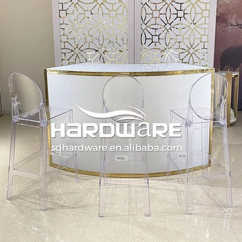 パーティー中古バー家具ハーフアークシェイプホワイトバーカウンター