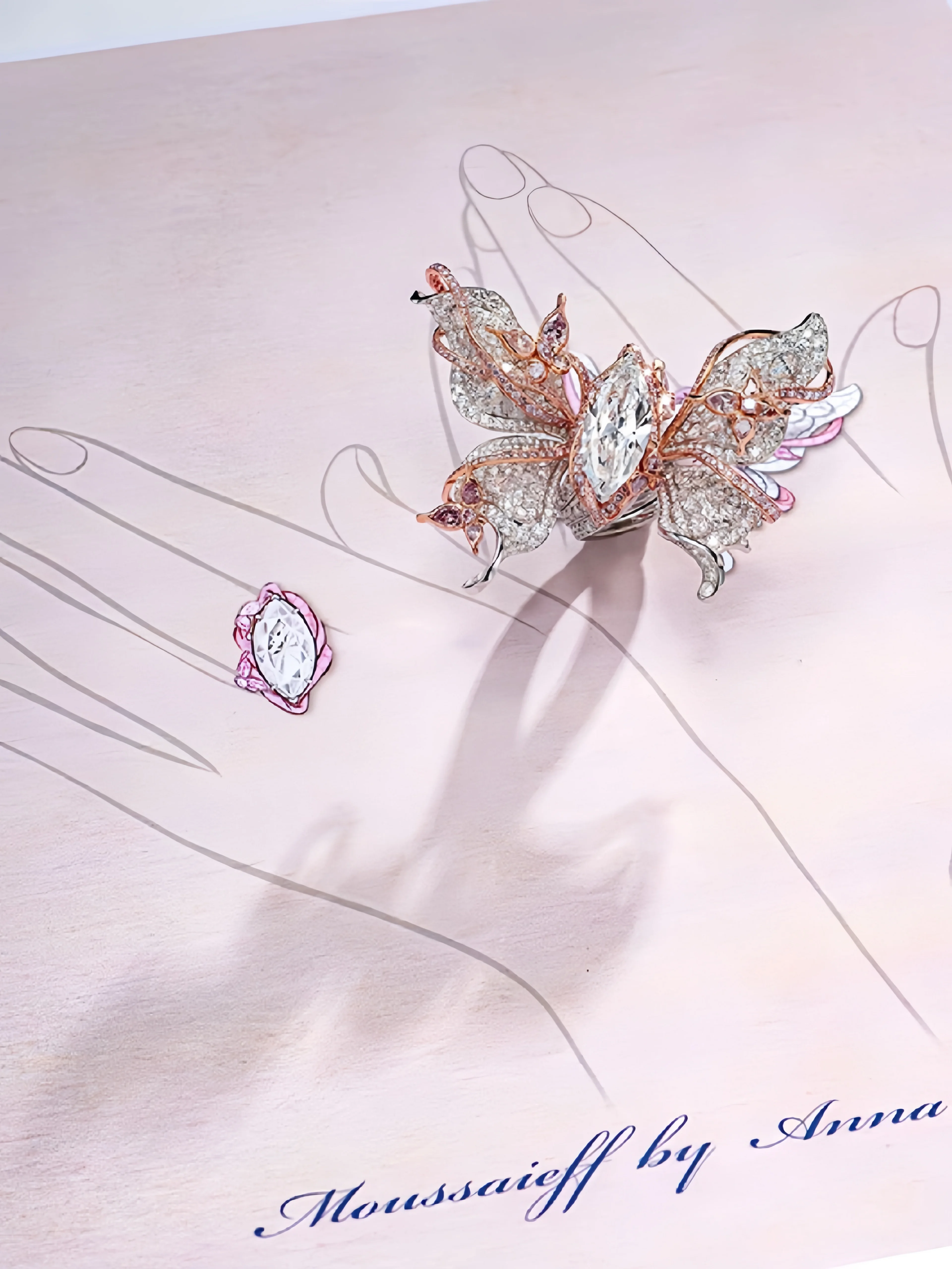 MUSHAN Jewelry Factory Luxury 5A High Carbon Diamond 3D Butterfly Ring 925 Sterling Silver Promise Engagement Wedding Rings Set