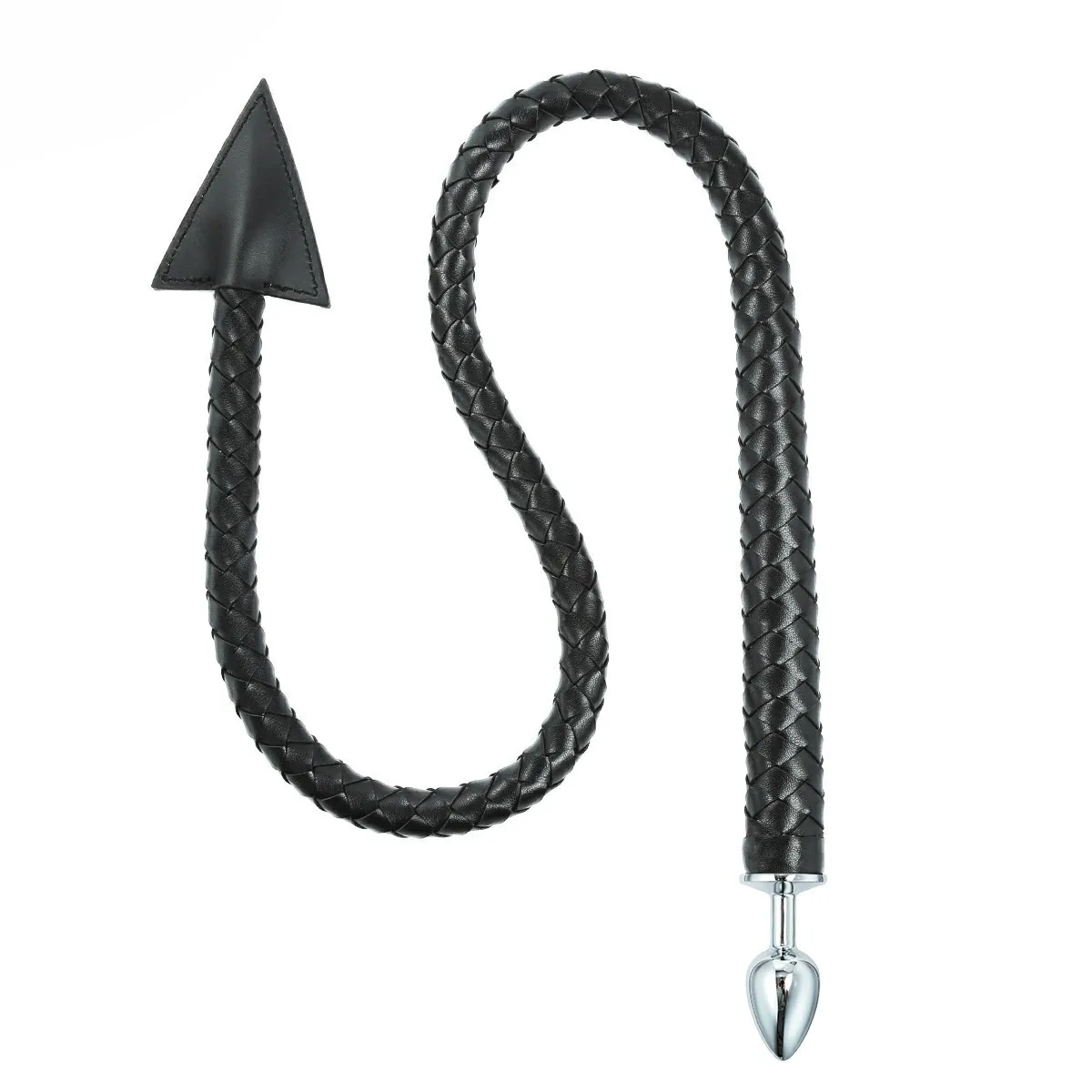 Free Custom Box - Silicone Metal Anal Plug Pu Leather Whip Fetish Sex Devil Tail Cosplay Butt Toy Adult Products Games