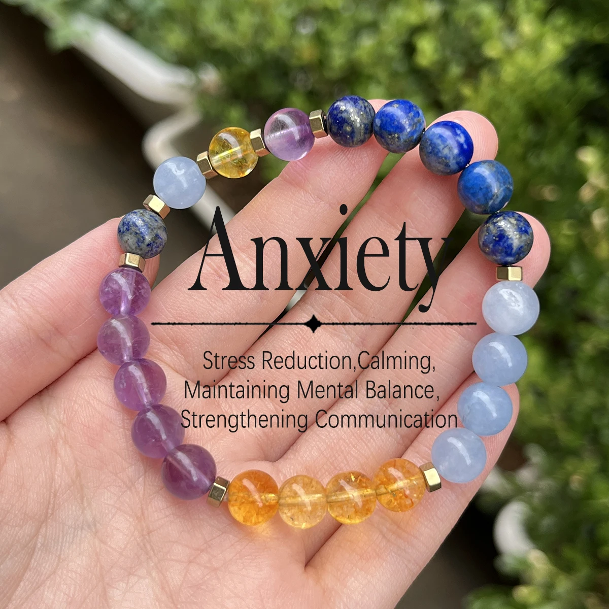 AAAAA Positive Energy Healing Crystals for Mental Health Natural Stone Amethyst Relieve Stress Anxiety Bracelet for Women Men