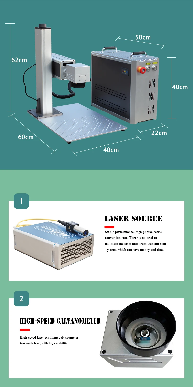 2023 New 30w Laser Fiber Machine 20*20cm logo Marking Machine Electric Adjust Head up and Down
