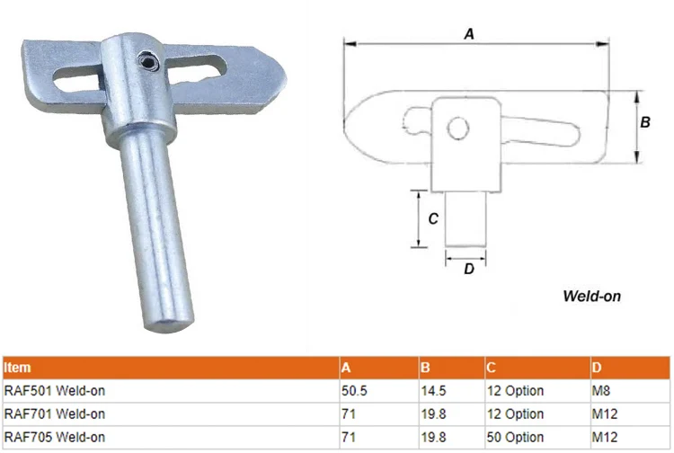 Zinc Plated Forged Drop Lock Bolt Weid-on Pattern Antiluce Truck Drop Lock Pin Fastener supplier