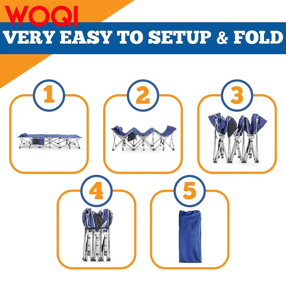 WOQI Luxury Comfortable Extra Heavy Folding Camping Bed Adult Folding Bed