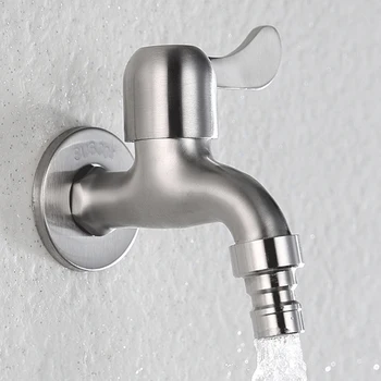 Bracket Bathtub Faucet 304 Stainless Steel Garden Bathroom Sprinkler Faucet Washing Machine Tap