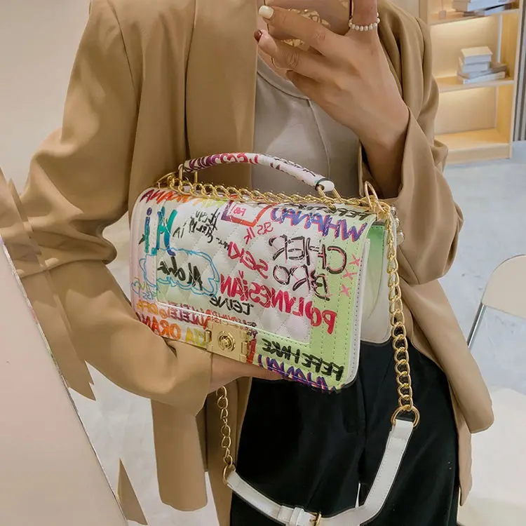 Wholesale women handbags ladies New Graffiti portable Designer