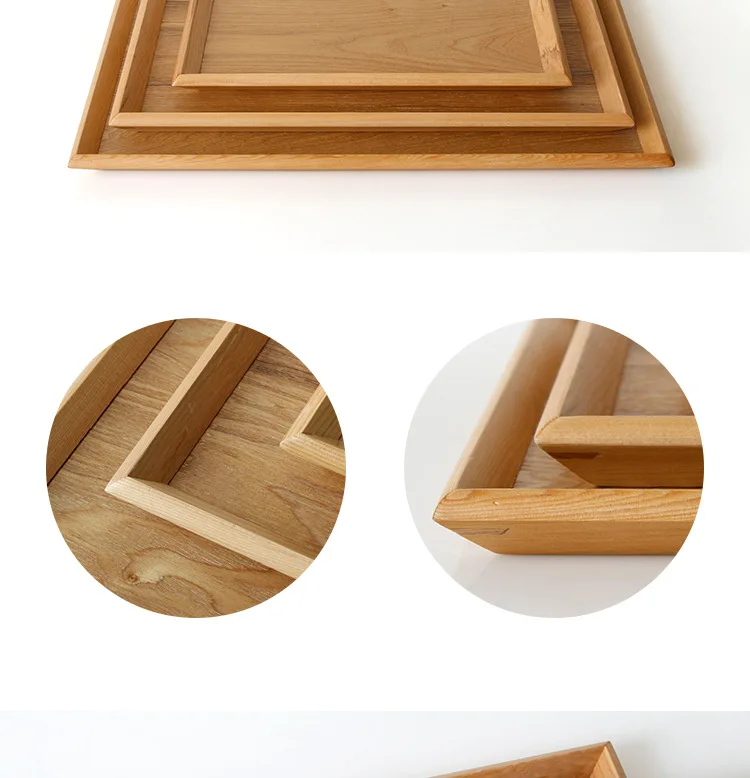 Wholesale Custom Hemlock Wood Polished Serving Tray Rectangle Modern Design for Home Hotel Restaurant Party Use Food Fruit Bread