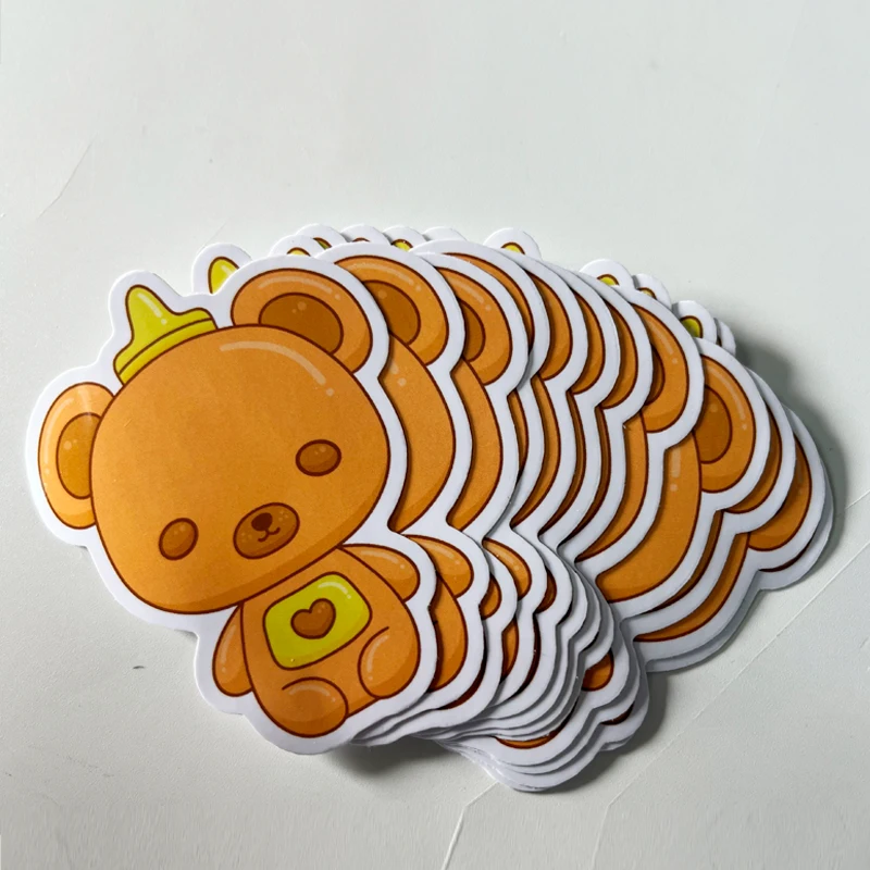 No Minimum Moq Adhesive Stickers Die Cut Logo Pvc Holographic Sticker Cartoon Self Adhesive