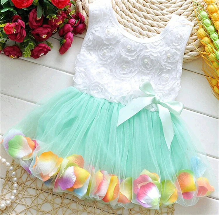 Wholesale Vestido corto de sin mangas para niñas, tutú de princesa bonita, con flores, para verano From m.alibaba.com