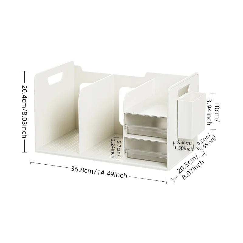 Студенческая книжная полка коробка для хранения настольная с выдвижным ящиком