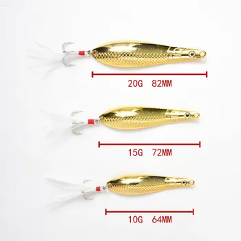 Metal Spoon Lure with Blood Groove Feather Treble Hook, Freshwater Artificial Bait for Minnow, Bass and Topmouth Culter – Metal Jig – view 4