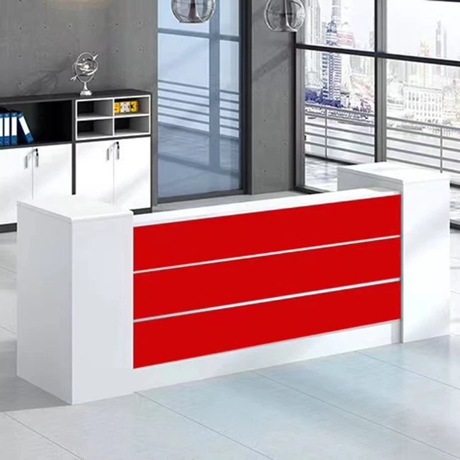 Factory Made Cheapest Reception Desk for One Person Bank Cash Counters Small Office Reception Desk
