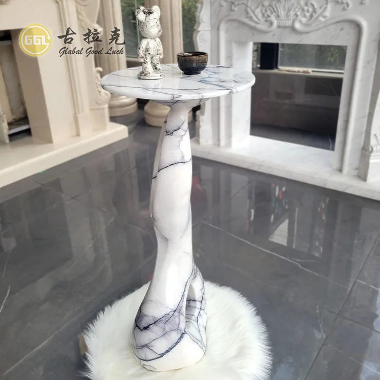 modern Architectural White Marble Table for Luxurious Interior Design