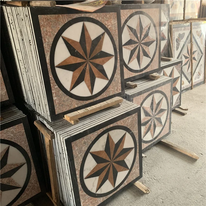 product waterjet medallion pattern interior home entrance decoration design decorative floor tiles marble-1