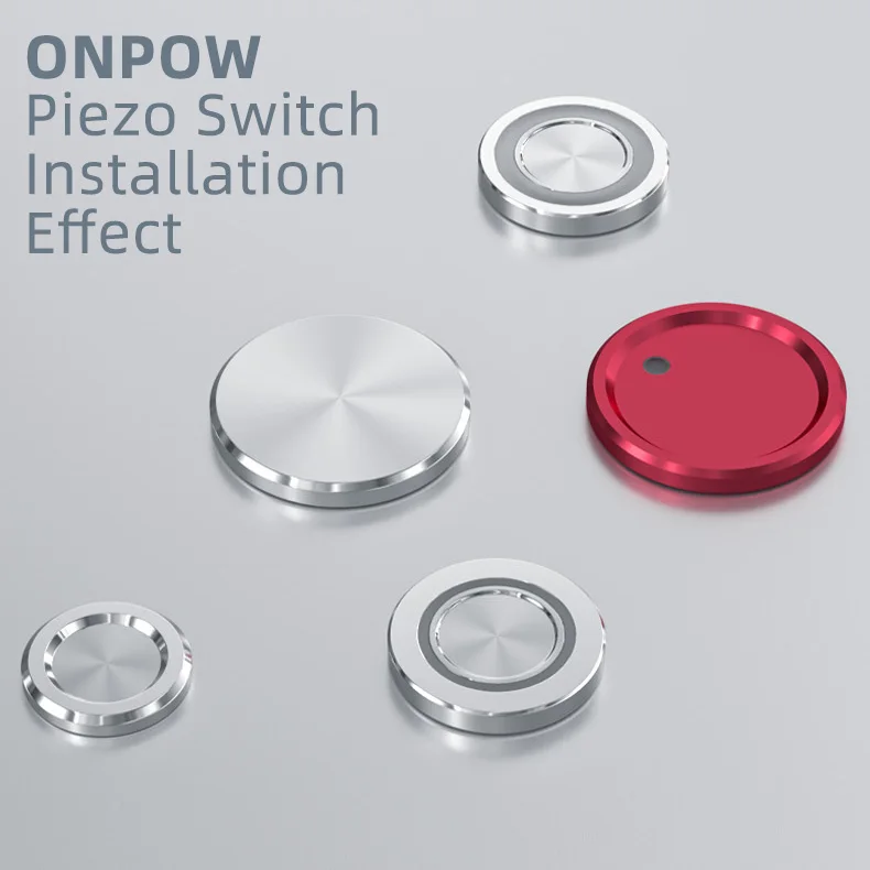 ONPOW IP68 Piezo Push Button Switch, Metal IP68 Waterproof Piezoelectric Switch Momentary/larching/keep Pressing and Connecting