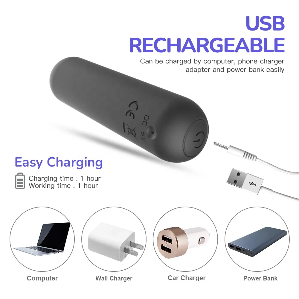 Valleymoon Mini Charging Vibration Bullet Vibes Vibrator Pink Red  Rechargeable Sex Toy for Women