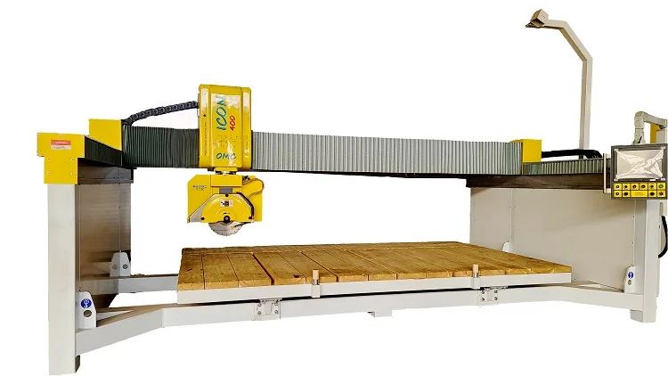 ICON 5 Axis CNC Stone Cutting Machine Multifunctional Bridge Saw Granite Worktops Marble Motor Gear Engine Core Components 400mm
