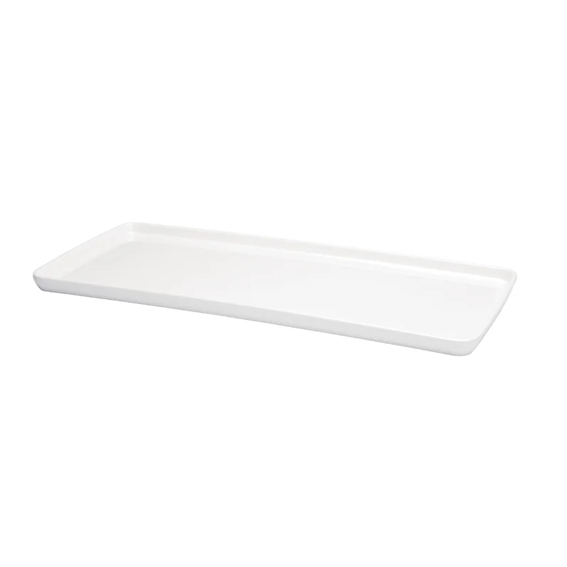 Rectangular Bakery Serving Tray White Plastic Bread Tray Window Showcase Flat Bread Tray