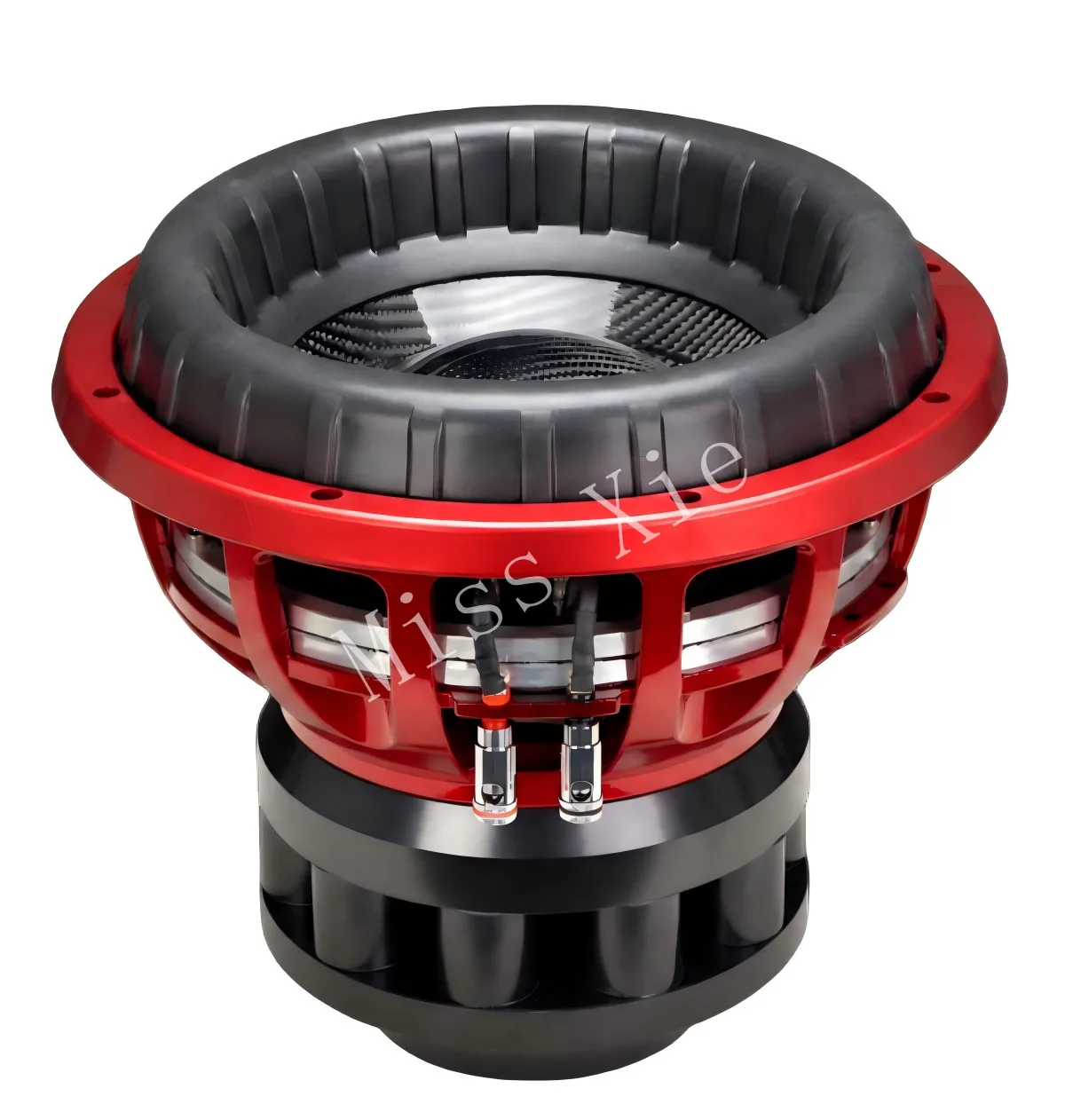 Subwoofer de 15 pulgadas, 4.500 W RMS, ocho capas, bobina móvil plana de aluminio de 4 pulgadas, subwoofer de 12 y 18 pulgadas, 96 dB, para asientos, con imán de neodimio, para competencias automotrices, cesta roja