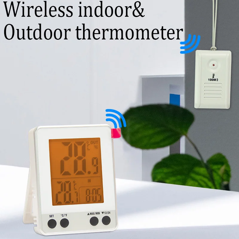 New 100M Wireless Digital Indoor Outdoor Thermometer