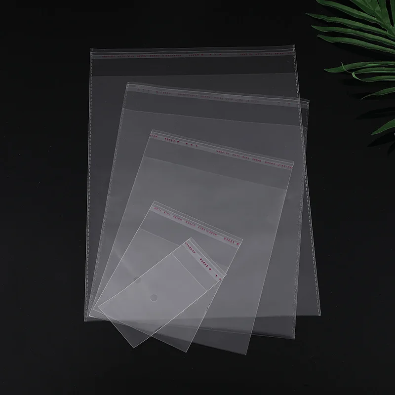 Custom Different Size Clear Transparent Biodegradable OPP bag Recyclable Self-Adhesive Plastic Poly Bag