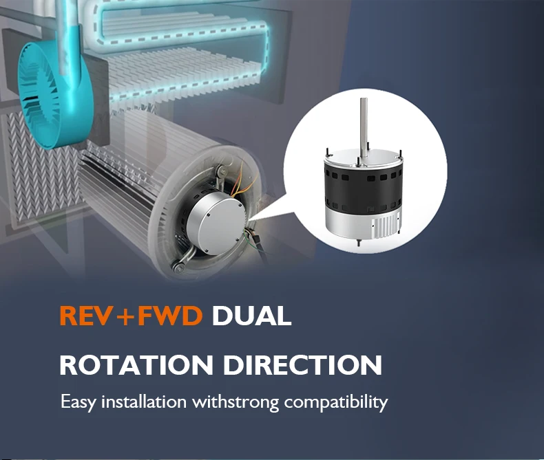 1/2-1HP 120/240V 1075RPM 1/2"Shaft ECM Variable Brushless Industrial Fan Furnace Blower Fan HVAC Condenser DC Brushless Motor factory