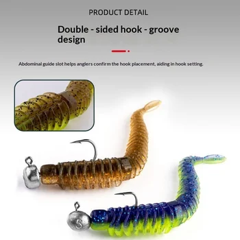 Lure Floating Anti-thread Needle Tail Stainless Steel Soft Bait Light Smell Dance Worm Inverted Fishing Ned Black Pit Fish – Soft Lure – view 5