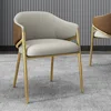 Light grey + coffee leather chair