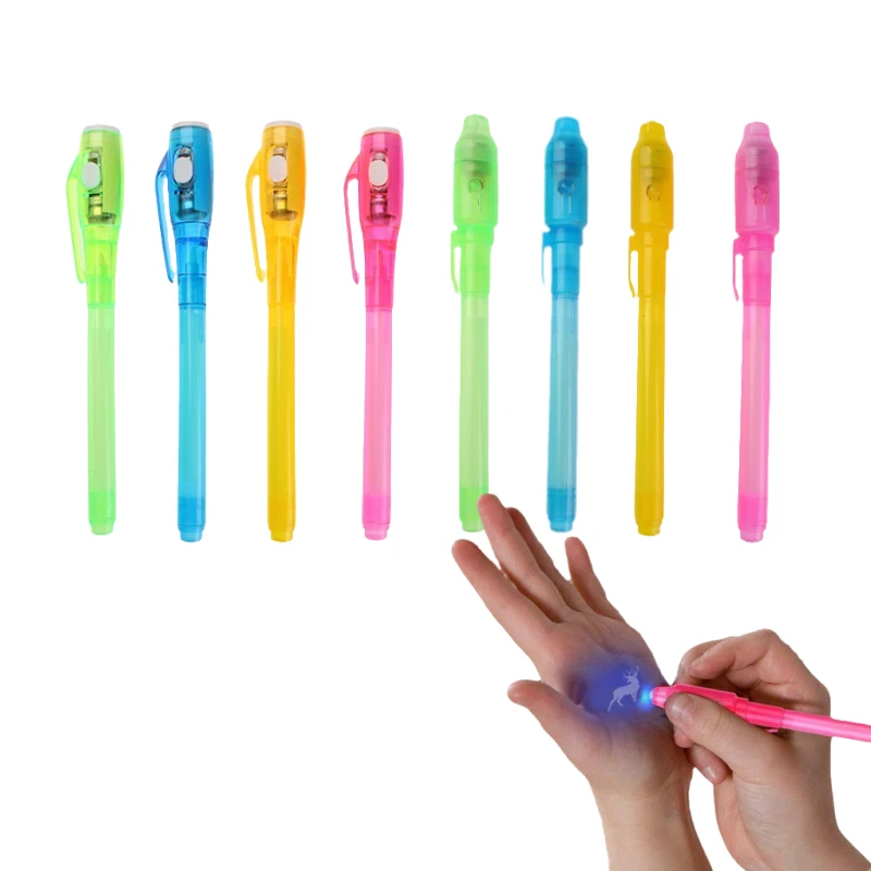 Invisible Ink pen with LED light for secret message