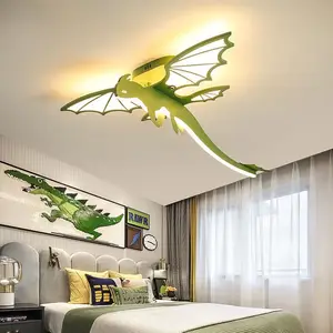 Boy Bedroom Acrylic Chandelier Eye protection Cartoon Dinosaur Ceiling Light for Children's Rooms