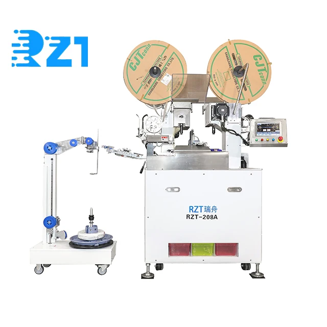 Automatic Both Ends Flat Ribbon Cable Cutting Stripping And Crimping Machine