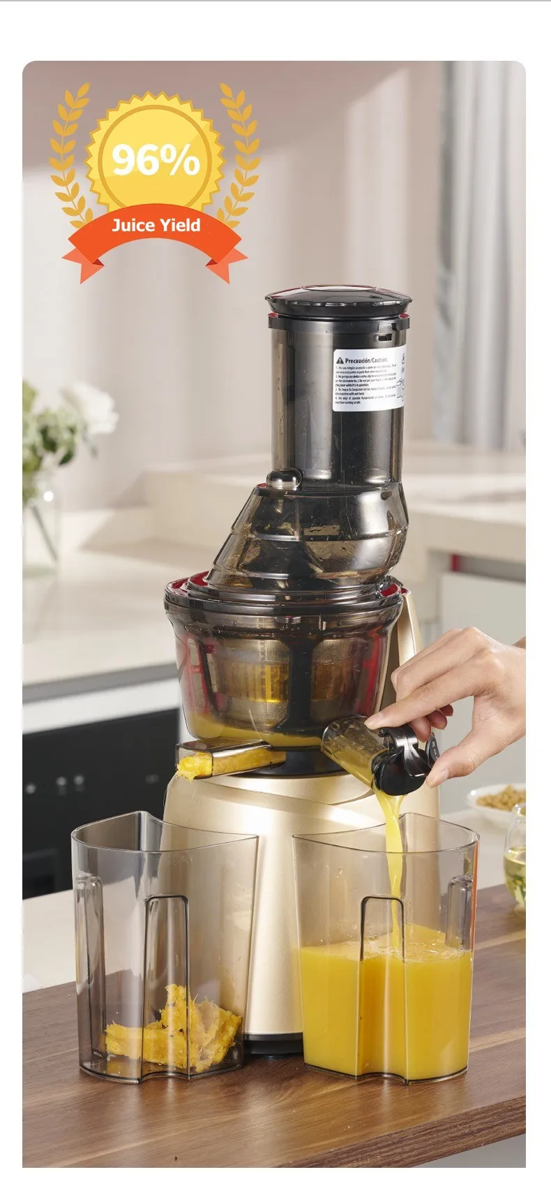 250w Orange Electric Blender Carrot Juice Extractor Machine Cold Press Professional Commercial