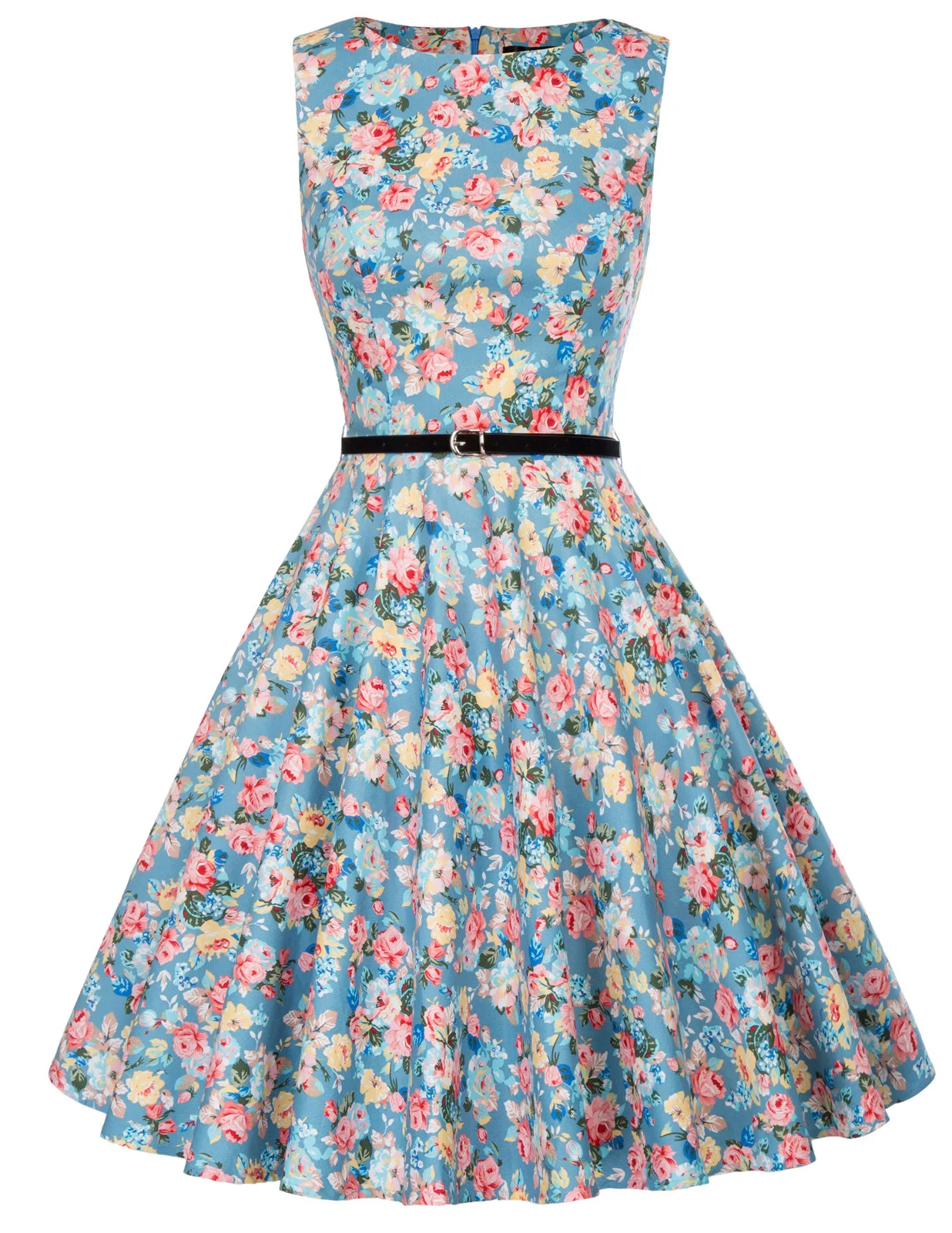 white christmas dresses Grace Karin Black Floral Chiffon Slit Sleeve Dress NWT main image 1