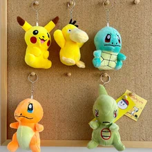 Small Pokemoned Plush Keychain Toy Pokemoned Stuffed  Snorlax  Squirtle Bulbasaur Stuffed Plushie Toys for Children