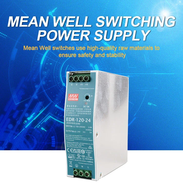 120w 24v 5a Single Output Meanwell Switching Power Supply Edr 120 24 For Power Equipment Buy 7293