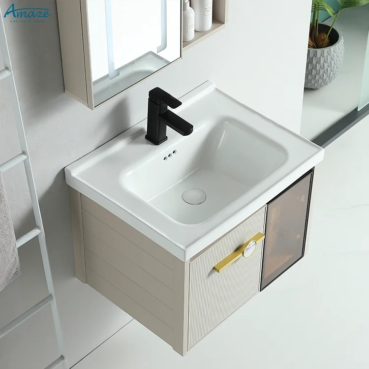 New design wholesale vanity basin bathroom furniture sink wall mounted bathroom mirror cabinet factory