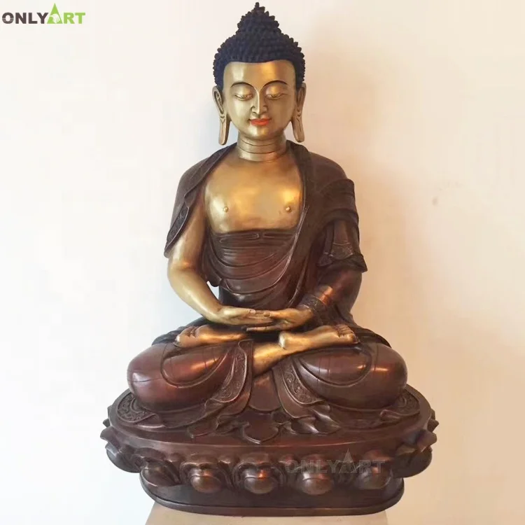 現代仏教彫刻 ブロンズ製ゴールドタイ・ブッダ像 3-4mmの芸術品