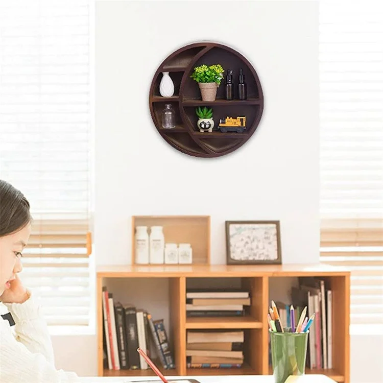 Фабрика на заказ старинный дом полумесяц полки и лунной фазой, твердые деревянные полки настенные деревянные украшения полки