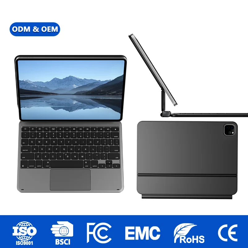 Premium BT Keyboard Case with Touchpad for iPad A16 (2025) & iPad 10th Gen (2022) - Aluminum Alloy IPX4 Waterproof Cover
