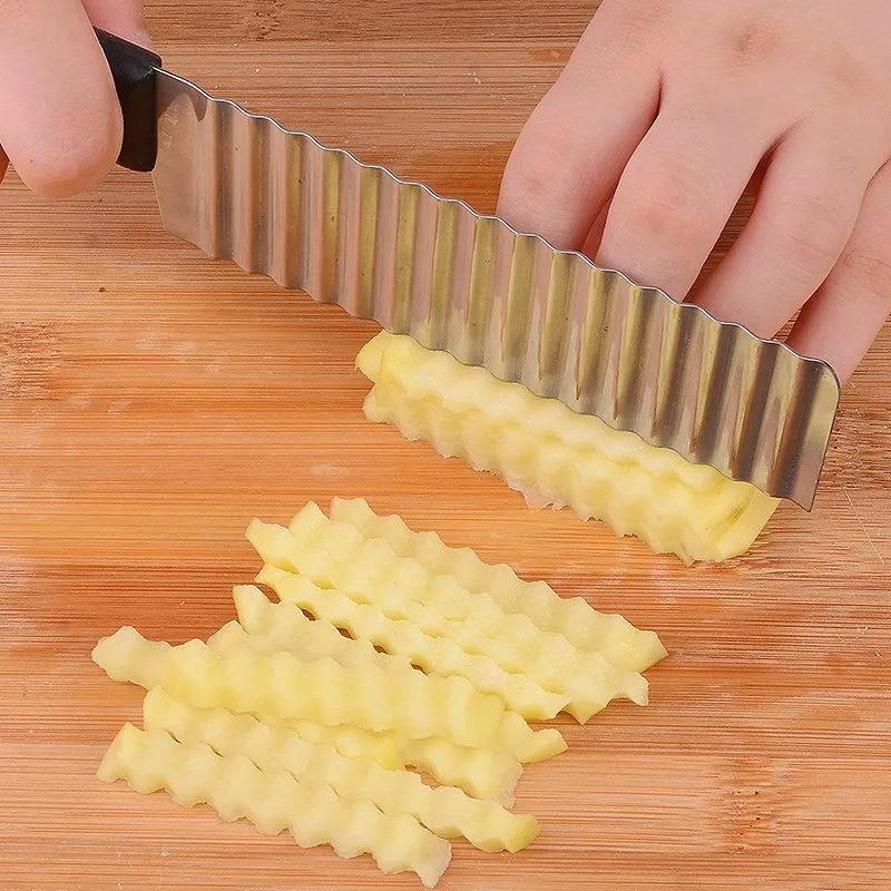 Crinkle Cutters Stainless Steel Waves French Fries - Temu