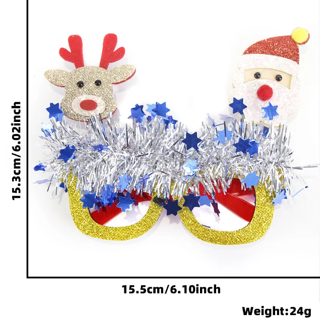 Glitter Christmas Glasses for Men and Women Funny Christmas Tree