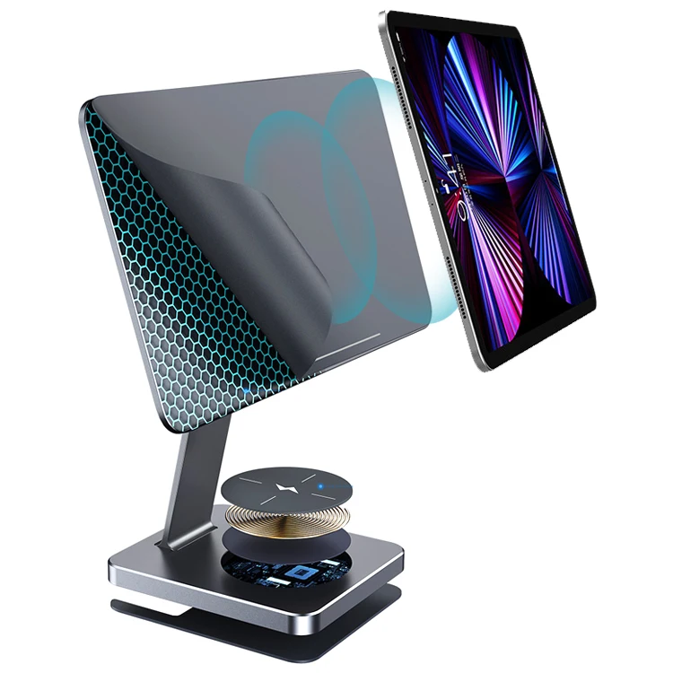 2023 Upgrade Aluminum Magnet Stand Adjustable For Ipad Pro With 15w ...