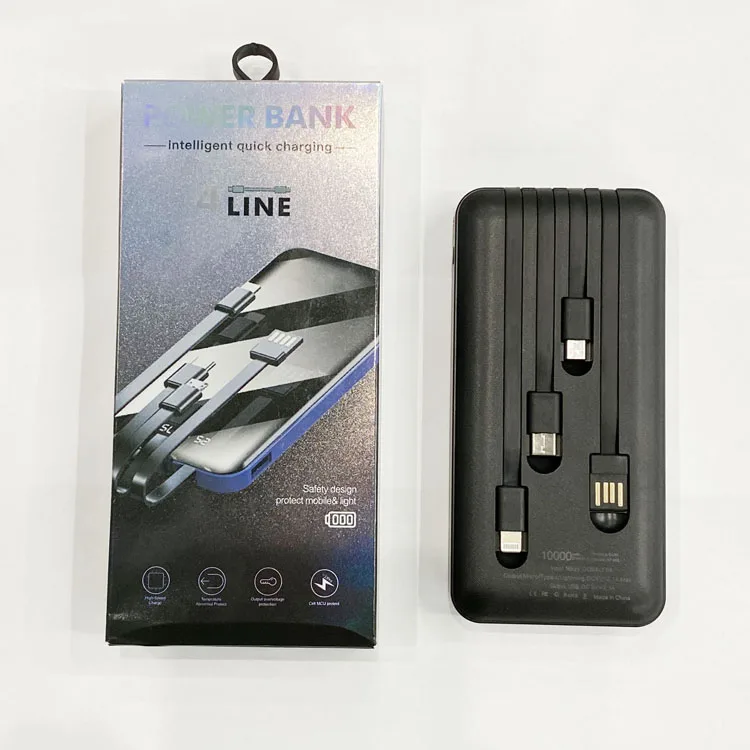 Wholesale mobile portable built-in cable 20000mah 10000mAh With Cable Power Packs Lithium Mobile Phone Battery Recycling From m.alibaba.com