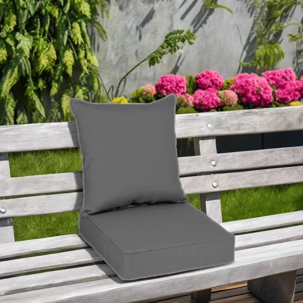 Customized 24*24*4in Memory Foam Lumbar Pillow Seat Cushions Quilted Washable Outdoor Recliner Chair Cushions for Garden Patio