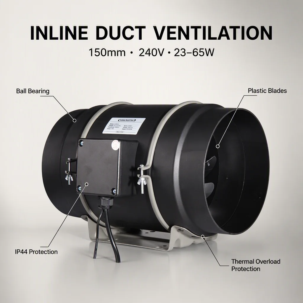Inline Duct Fan, 150mm, Axial - detail 6